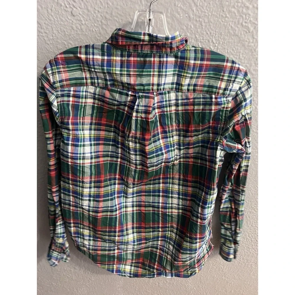 Boys‎ Ralph Lauren  Long Sleeve Button Down Plaid Shirt Size Large 14-16